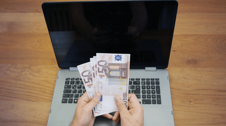 a person holding money