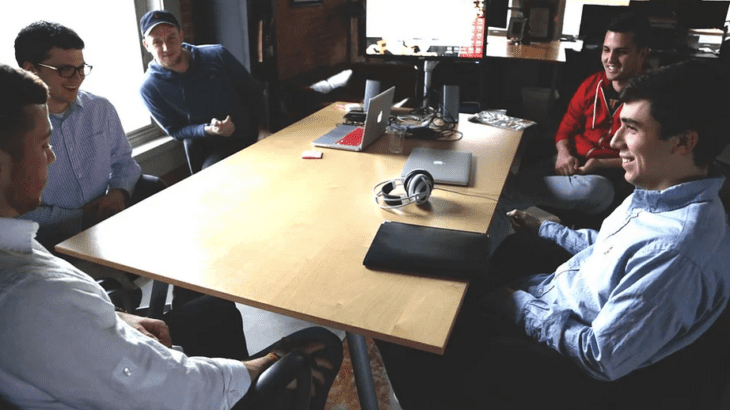 a startup meeting